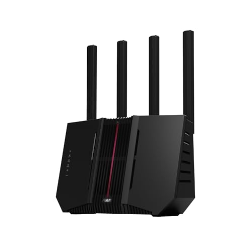 ASUS RT-BE92U Router WiFi Tri-band 7 Router Estendibile AiMesh 9,7Gbps, 320MHz, 4K-QAM, Porte WAN 10G, Porte LAN Quad 2,5G, Sicurezza di Rete, VPN, Tethering Mobile 4G LTE/5G, Smart Home Master, Nero