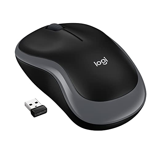 Logitech M185 Mouse Wireless, 2,4 GHz con Mini Ricevitore USB, Durata Batteria di 12 Mesi, Tracciamento Ottico 1000 DPI, Ambidestro, Compatibile con PC, Mac, Laptop - Grigio