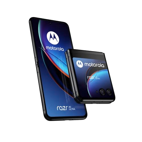 Motorola RAZR 40 Ultra (display flessibile 6.9" pOLED 165Hz, display esterno full screen 3.6" pOLED, 5G, Selfie Cam 32 MP, 8/256 GB, 3800 mAH, caricatore 33W, Dual SIM, Android 13), Infinite Black