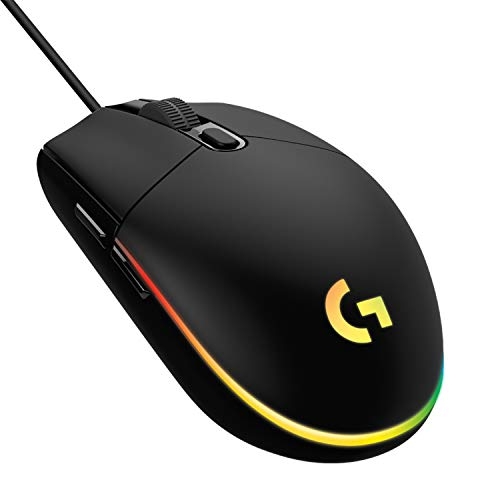 Logitech G G203 LIGHTSYNC Mouse Gaming con Illuminazione RGB, Personalizzabile, 6 Pulsanti Programmabili, Sensore per Gaming, Tracciamento a 8.000 DPI, Peso Ridotto - Nero