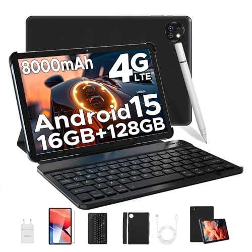 DOOGEE T10W Tablet 10 Pollici, Android 15,16GB RAM + 128GB ROM,Tablet con SIM, Dual 4G LTE + 5G WiFi,8000mAh Batteria,GMS/Widevine L1/Face ID/OTG/ BT5.0/GPS/5MP/3.5mm Jack