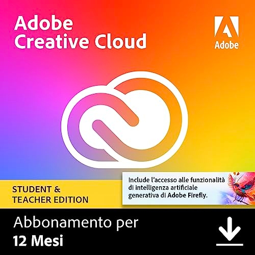 Adobe Creative Cloud | Student & Teacher | 1 Anno | PC/Mac | Download Digitale